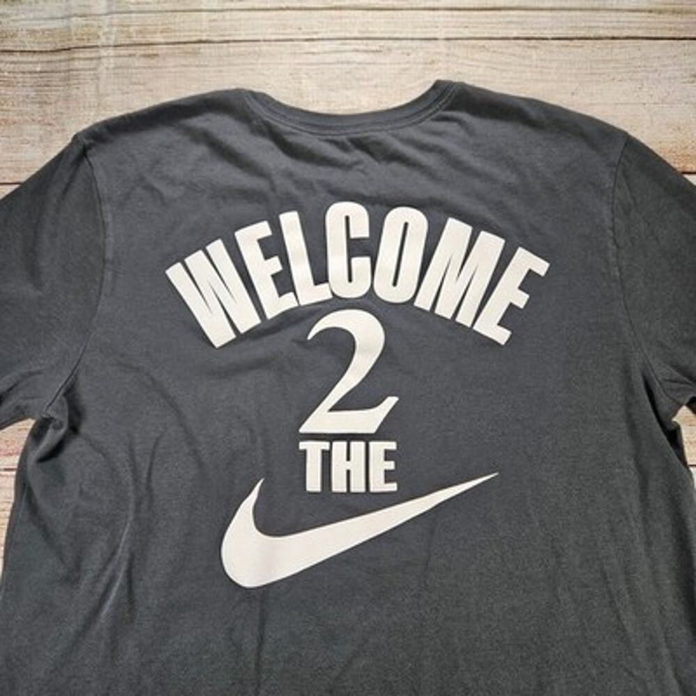 RARE SGA Nike T-Shirt Men's Gray L Dri-Fit "Welcome 2 The Swoosh" Graphic Tee